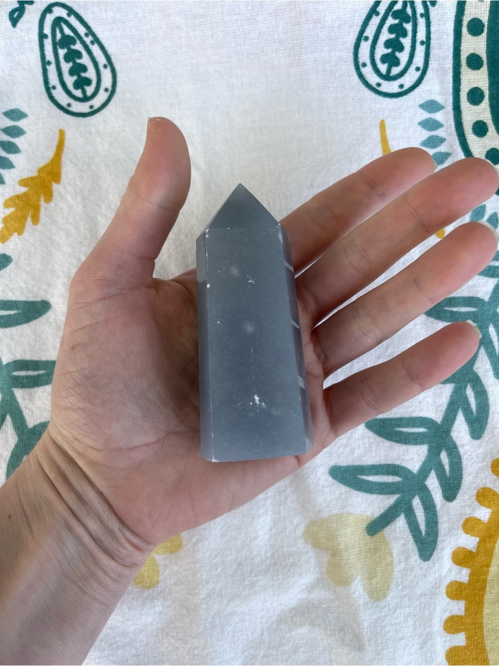 Blue Anhydrite Crystal Point Tower - Picture 3 of 3